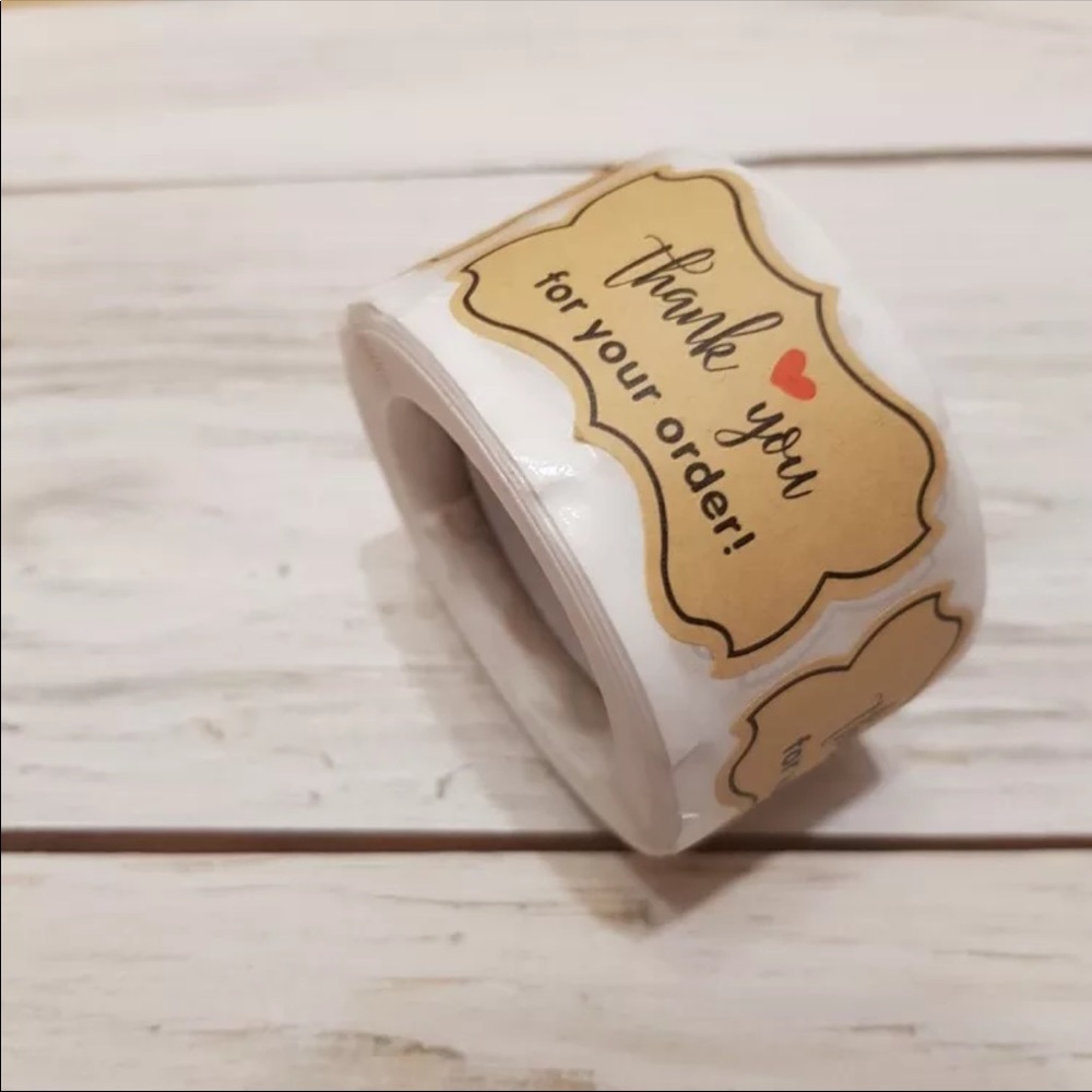 250 Piece/Roll Thank You Stickers Kraft. PRICE FIRM HOST PICK - Picture 3 of 5